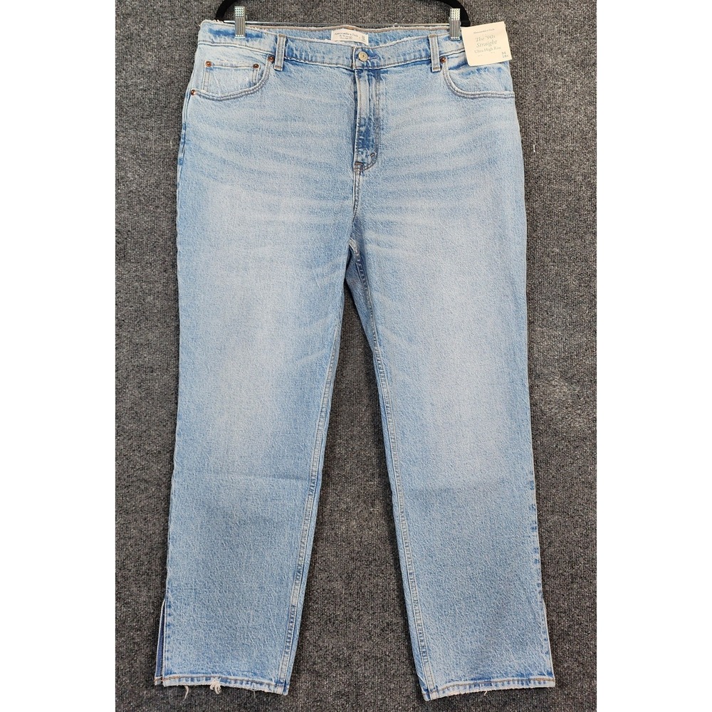 Abercrombie 90s Straight Ultra High Rise Y2K Grunge‎ Jeans Women 34 18S NWT